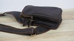Black Coffee Leather Mens Sling Bag Sling Shoulder Bag Sling On Shoulder Backpack for men - imessengerbags