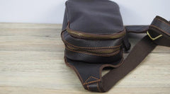Black Coffee Leather Mens Sling Bag Sling Shoulder Bag Sling On Shoulder Backpack for men - imessengerbags
