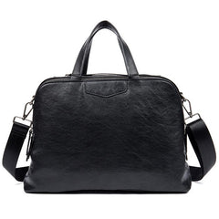 Black Cool Leather 14 inches Shoulder Bag Travel Bags Handbags Luggage Bag for Men - imessengerbags