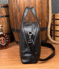 Black Cool Leather 14 inches Shoulder Bag Travel Bags Handbags Luggage Bag for Men