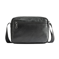 Black Cool Leather Mens Courier bag 10 inches Dark Green Side Bags Messenger Bags for Men - imessengerbags