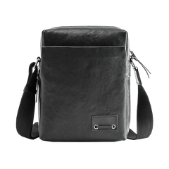 Cool Black Leather Mens 10 inches Vertical Messenger Bags Side Bag Courier Bag for Men - imessengerbags