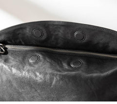 Black Cool Leather Mens 12 inches Side Bag Messenger Bags Casual Bicycle Bags for Men - imessengerbags