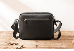 Black Cool Leather Mens Small Postman Bag Brown Messenger Bags Courier Bag for Men