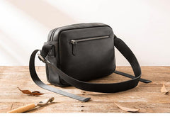 Black Cool Leather Mens Small Postman Bag Brown Messenger Bags Courier Bag for Men - imessengerbags