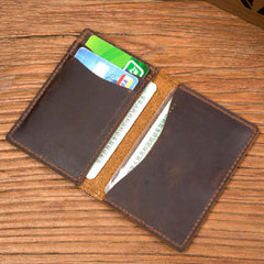 Black Cool Leather Mens Brown Driver's License Wallet Card Wallet Bifold Thin Card Holder For Men - imessengerbags