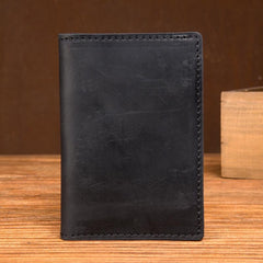 Black Cool Leather Mens Brown Driver's License Wallet Card Wallet Bifold Thin Card Holder For Men - imessengerbags