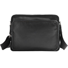 Black Cool Leather Mens Shoulder Bags Messenger Bags for Men - imessengerbags