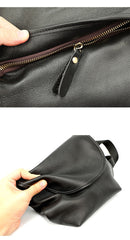 Black Cool Leather Mens Small Postman Bag Messenger Bag Black Courier Bag For Men - imessengerbags