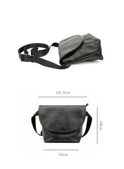 Black Cool Leather Mens Small Postman Bag Messenger Bag Black Courier Bag For Men - imessengerbags