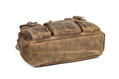 Black Cool Leather Mens Weekender Bag Shoulder Travel Briefcase Duffle Bag Light Brown luggage Bag for Men - imessengerbags