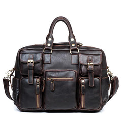 Black Cool Leather Mens Weekender Bag Shoulder Travel Briefcase Duffle Bag Light Brown luggage Bag for Men - imessengerbags
