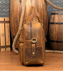 Black Cool Leather Mens Weekender Bag Shoulder Travel Briefcase Duffle Bag Light Brown luggage Bag for Men - imessengerbags