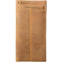 Black Cool Leather Mens Long Wallet Brown Long Wallet Vintage Bifold Long Wallet for Men