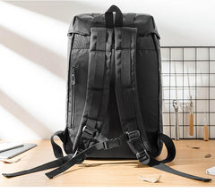 Black Cool Mens Nylon 15 inches Large Student Backpacks Hiking Backpacks Travel Backpacks Laptop Backpack for men - imessengerbags