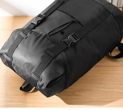 Black Cool Mens Nylon 15 inches Large Student Backpacks Hiking Backpacks Travel Backpacks Laptop Backpack for men - imessengerbags