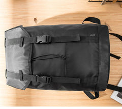 Black Cool Mens Nylon 15 inches Large Student Backpacks Hiking Backpacks Travel Backpacks Laptop Backpack for men - imessengerbags