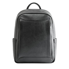 Cool Black Mens Leather Backpacks Travel Backpack 14-inch Laptop Backpack for men - imessengerbags