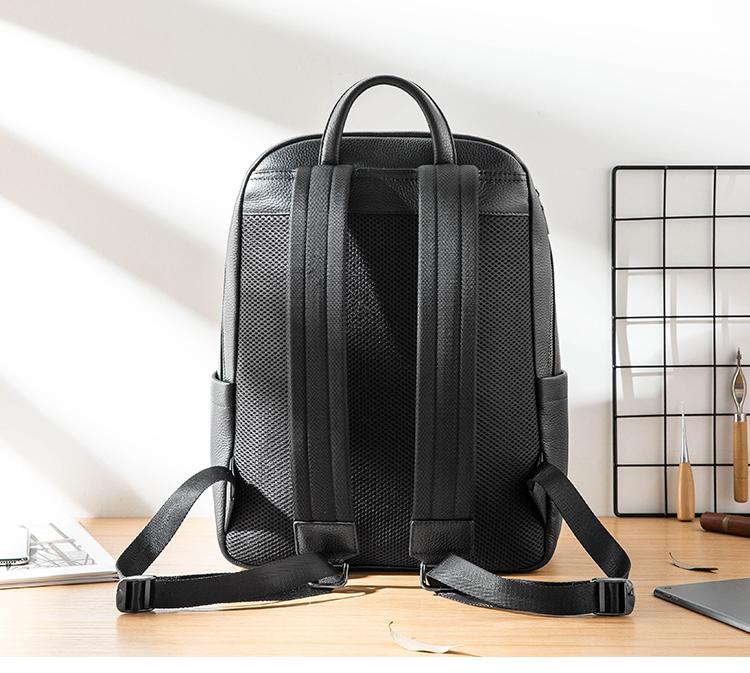 Cool Black Mens Leather School Backpacks Travel Backpacks 15-inch Laptop Backpack for men Cool Black Mens Leather School Backpacks Travel Backpacks 15-inch Laptop Backpack for men