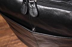 Black Cool Mens Leather Backpack Travel Backpack Leather 15inch Laptop Backpack for Men - imessengerbags