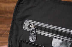 Black Cool Mens Leather Backpack Travel Backpack Leather 15inch Laptop Backpack for Men - imessengerbags