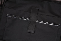 Black Cool Mens Leather Backpack Travel Backpack Leather 15inch Laptop Backpack for Men - imessengerbags