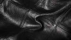 Black Cool Mens Leather Backpack Travel Backpack Leather 15inch Laptop Backpack for Men - imessengerbags