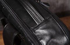 Black Cool Mens Leather Backpack Travel Backpack Leather 15inch Laptop Backpack for Men - imessengerbags