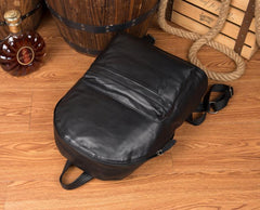 Fashion Black Mens Leather 13-inch Computer Backpacks Cool Travel Backpacks School Backpacks for men - imessengerbags