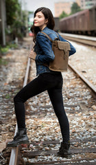 Black Fashion Mens Leather 14-inch Computer Backpack Brown Side Bag Messenger Bag for men - imessengerbags