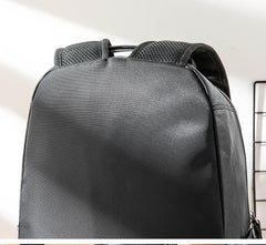 Black Fashion Mens Leather 15-inch Computer Backpacks Travel Backpacks Black College Backpack for men - imessengerbags