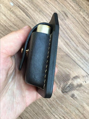 Handmade Black Leather Classic Zippo Lighter Case Standard Zippo Lighter Holder Pouch For Men