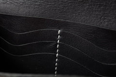 Black Handmade Leather Mens Long Wallet Bifold Card Wallets Buckle Wallet For Men - imessengerbags