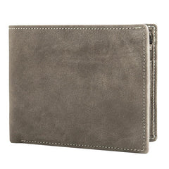 Handmade Black Leather Mens Small Wallet Bifold Card Wallet Front Pocket Wallet billfold Wallet for Men - imessengerbags