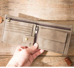 Handmade Black Leather Mens Small Wallet Bifold Card Wallet Front Pocket Wallet billfold Wallet for Men - imessengerbags