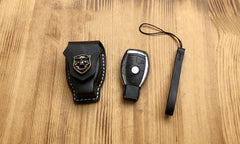 Handmade Black Leather Mercedes-Benz C S E Mens Car Key Case Mercedes-Benz Car Key Holder