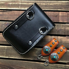 Handmade Black Leather Waist Bag Belt Pouch Belt Small Messenger Bag Side Bags For Men - imessengerbags