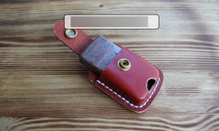Handmade Mens Brown Leather Classic Zippo Lighter Case Zippo Lighter Holder with Belt Loop - imessengerbags