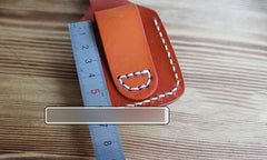 Handmade Mens Brown Leather Classic Zippo Lighter Case Zippo Lighter Holder with Belt Loop - imessengerbags
