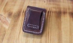 Handmade Black Leather Mens Car Key Case Brown Car Key Holder with Belt Loop/Belt Clip