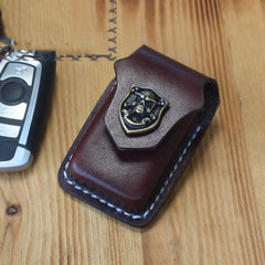 Handmade Black Leather Mens Car Key Case Brown Car Key Holder with Belt Loop/Belt Clip