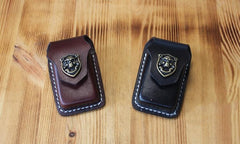 Handmade Black Leather Mens Car Key Case Brown Car Key Holder with Belt Loop/Belt Clip