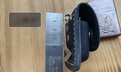 Handmade Mens Black Leather Classic Zippo Lighter Case Belt Zippo Lighter Holder with Belt Clip