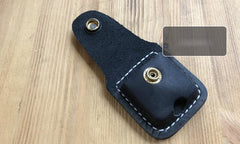 Handmade Mens Black Leather Classic Zippo Lighter Case Belt Zippo Lighter Holder with Belt Clip