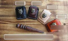 Handmade Mens Brown Leather Classic Zippo Lighter Case Belt Zippo Lighter Holder with Belt Clip - imessengerbags