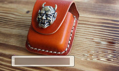 Handmade Mens Brown Leather Classic Zippo Lighter Case Belt Zippo Lighter Holder with Belt Clip - imessengerbags