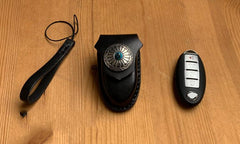 Handmade Black Leather Qashqai X-TRAIL TIIDA Teana Mens Car Key Case NISSAN Car Key Holder - imessengerbags