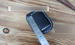 Mens Black Leather Standard Zippo Lighter Cases Handmade Tan Zippo Lighter Holder with Belt Loop - imessengerbags