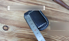 Mens Black Leather Standard Zippo Lighter Cases Handmade Tan Zippo Lighter Holder with Belt Loop