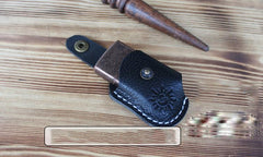 Mens Black Leather Standard Zippo Lighter Cases Handmade Tan Zippo Lighter Holder with Belt Loop - imessengerbags